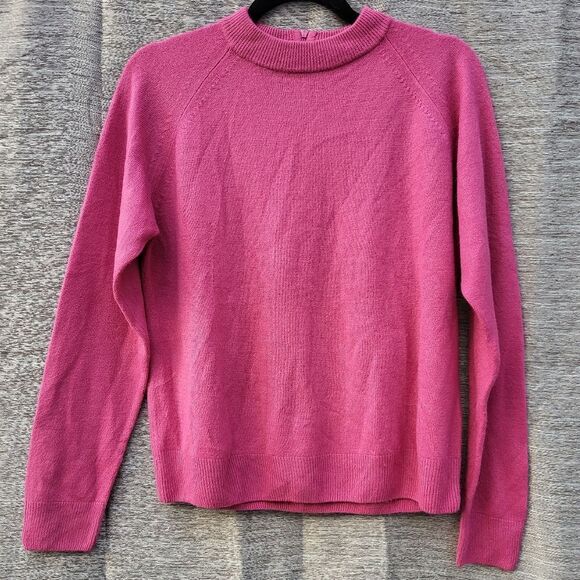 Crystal Kobe Pink Lightweight Mock Neck Sweater Women’s Back Zipper Size Large-P - Picture 1 of 8